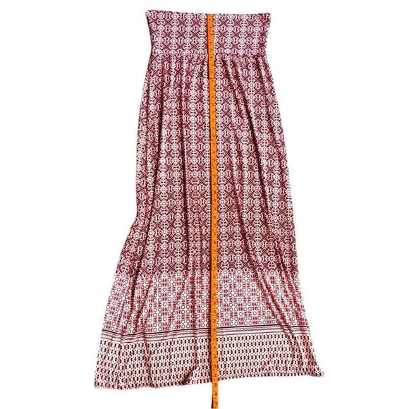 Max Studio Geometric Print Flowy Soft Rollover Waist Stretchy Maxi Skirt. Medium - Picture 6 of 11